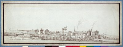 Chateau de Vincennes, z dymiącymi kominami (pióro i atrament na papierze) autorstwa Noel Gasselin