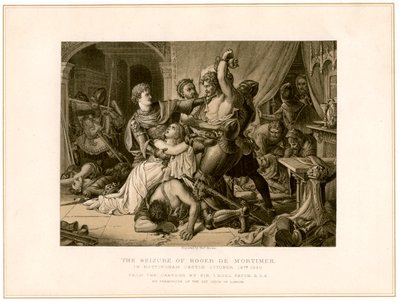 Zajęcie Rogera de Mortimera w latach 1287-1330 w zamku Nottingham, XIX wiek. autorstwa Noel Paton