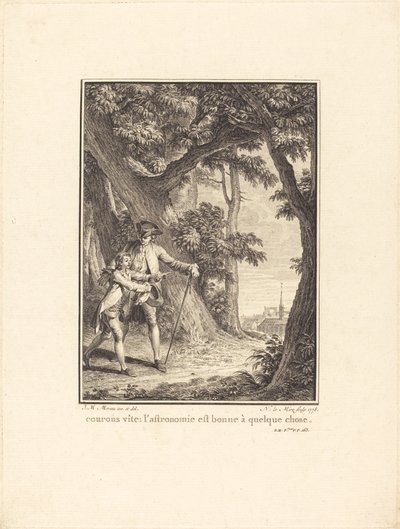 Biegnijmy szybko: astronomia na coś się przydaje autorstwa Noël Le Mire after Jean Michel Moreau