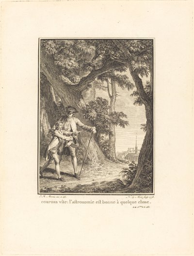 Biegnijmy szybko: astronomia na coś się przydaje autorstwa Noël Le Mire after Jean Michel Moreau