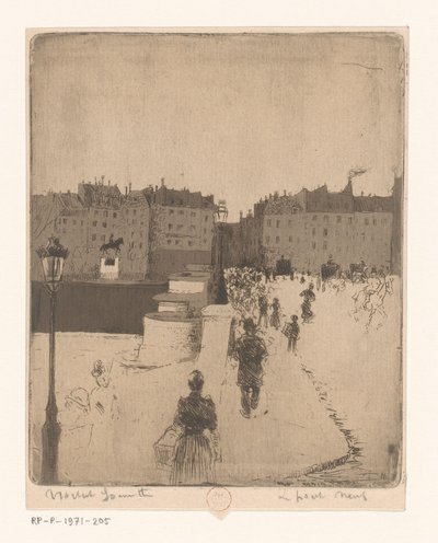 Widok na Pont Neuf w Paryżu Le Pont Neuf (tytuł na obiekcie) autorstwa Norbert Goeneutte