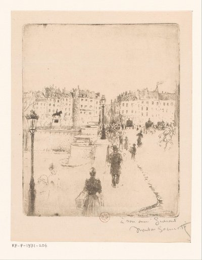 Widok na Pont Neuf w Paryżu autorstwa Norbert Goeneutte