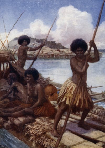 Off to Market, Nowa Gwinea Brytyjska (kolor lito) autorstwa Norman Hardy
