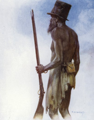 Stary wódz kanibali, którego Artysta spotkał na wyspie Aoba, Nowe Hebrydy (kolor lito) autorstwa Norman Hardy