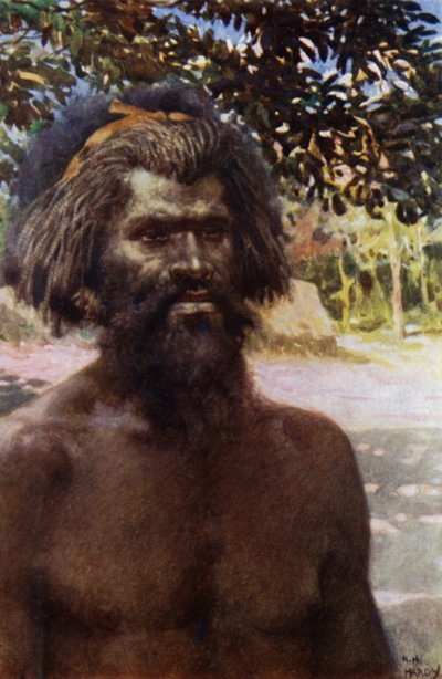 Typ człowieka z wyspy Tanna, Nowe Hebrydy (kolor lito) autorstwa Norman Hardy