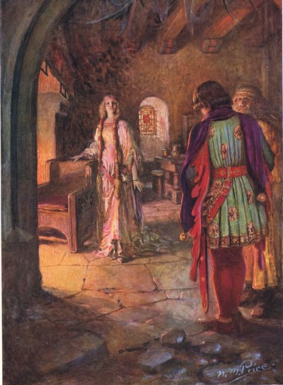 Geraint nigdy nie widział tak pięknej i słodkiej damy, ilustracja z „The Children