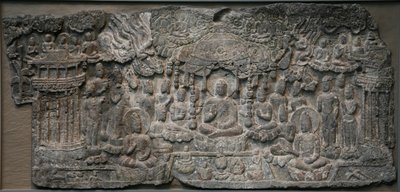 Western Paradise, Handan, prowincja Hebei, 550-577 (wapień ze śladami pigmentu) autorstwa Northern Qi Dynasty Chinese Scool
