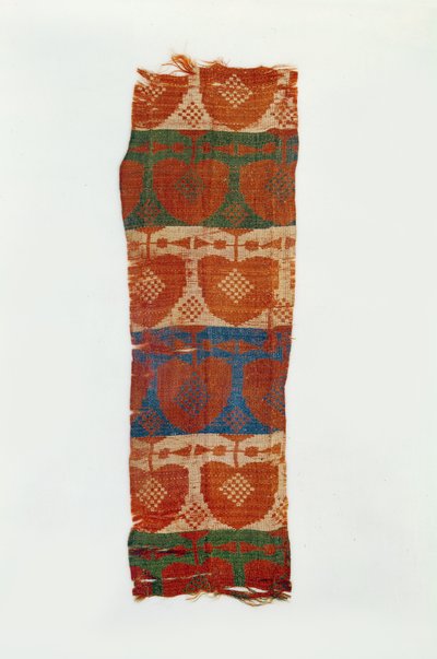Opaska z motywami dekoracyjnymi stylizowanych drzewek (brokat jedwabny) autorstwa Northern Wei Dynasty Chinese School