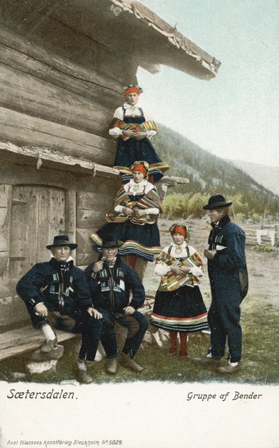 Grupa rolników, Setesdal, Norwegia autorstwa Norwegian Photographer