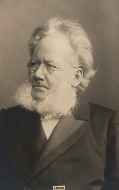 Henrik Ibsen, norweski dramaturg i poeta (czarno-białe zdjęcie) autorstwa Norwegian Photographer