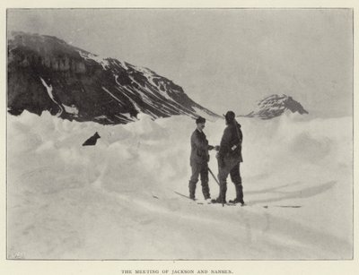 Spotkanie Jacksona i Nansena (zdjęcie czarno-białe) autorstwa Norwegian Photographer