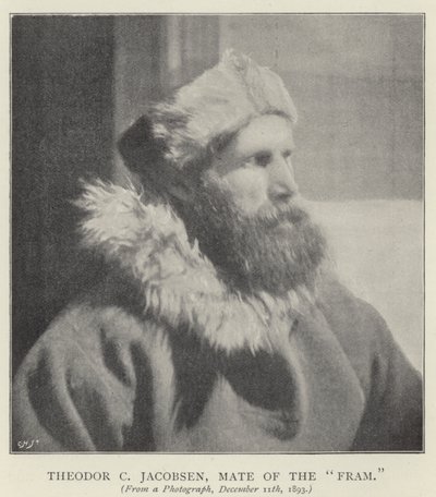 Theodor C Jacobsen, kolega z "Fram" (zdjęcie czarno-białe) autorstwa Norwegian Photographer