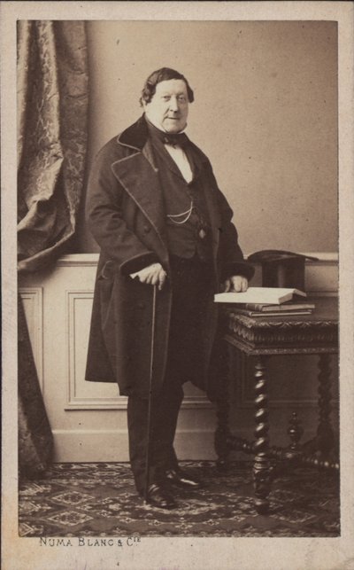 Portret kompozytora Gioachino Antonio Rossiniego 1792-1868, przed 1868 r. autorstwa Numa Blanc