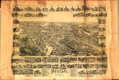 Widok z lotu ptaka. Relief pokazany obrazowo. Zawiera indeks do interesujących miejsc i 45 kol. chory. budynków. Dostępne również w witrynie internetowej Biblioteki Kongresu jako obraz rastrowy. Kopia niedoskonała: poplamiona, przyciemniona, krucha, podart autorstwa O.H. Bailey and Co.