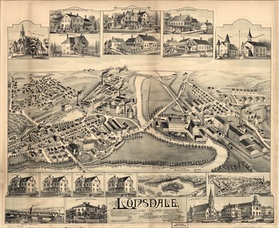 Lonsdale, Rhode Island, 1888. autorstwa O.H. Bailey and Co.