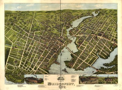 Widok Bridgeport, Ct. 1875. autorstwa O.H. Bailey and Co. American Oleograph Co.