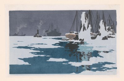 Widok na Bremerhaven autorstwa O. Droegl (signed by artist)