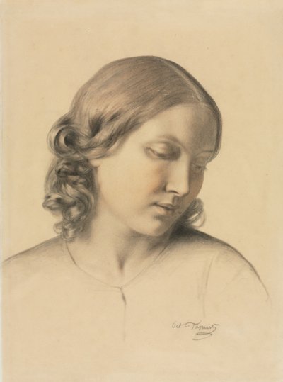 Portret młodej kobiety, ok. godz. 1854-1858. autorstwa Octave Tassaert
