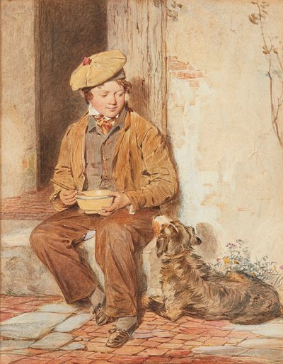 Błagając o skrawki (akwarela) autorstwa Octavius Oakley