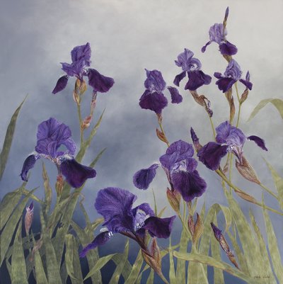 Iris hybrida, 2015 (akryl na drewnie pokrytym gesso) autorstwa Odile Kidd