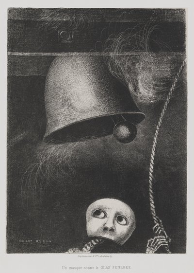 Do Edgara Poe (Maska bije dzwon pogrzebowy) [To Edgar Poe (A Mask Sounds the Death Knell)] autorstwa Odilon Redon