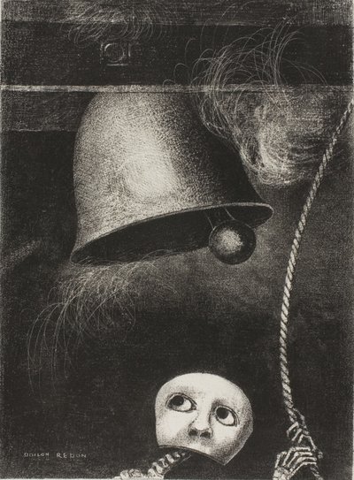 Maska brzmi na dzwonek pogrzebowy, płyta trzecia z To Edgar Poe autorstwa Odilon Redon