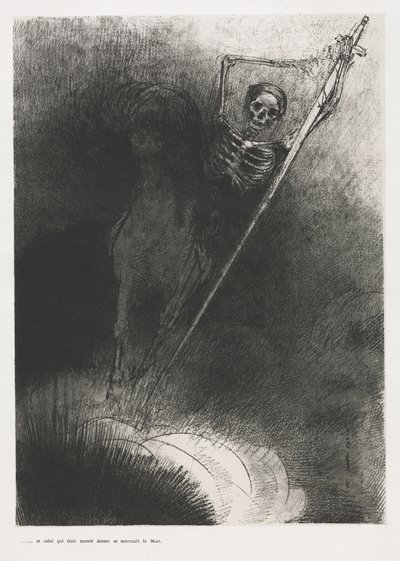 A jego imię, które na nim siedziało, to śmierć! autorstwa Odilon Redon