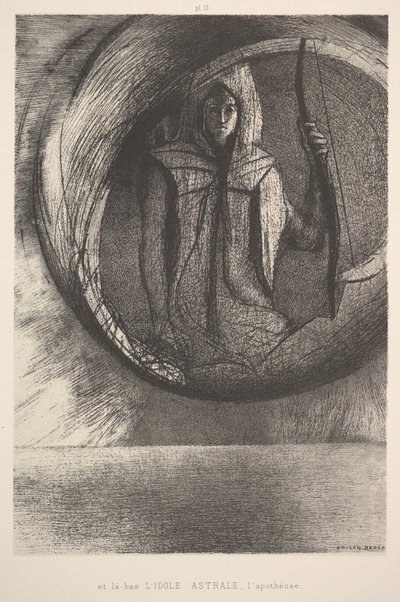 A tam, Astralny Idol, Apoteoza, 1891. autorstwa Odilon Redon