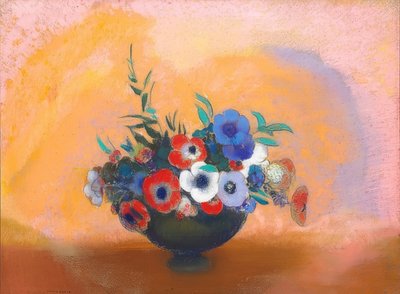 Anemoneny (Zawilce). Um 1912 autorstwa Odilon Redon