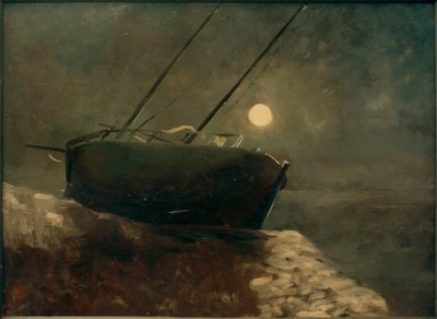Łódź oświetlona księżycem autorstwa Odilon Redon