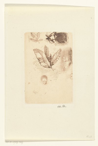 Arkusz ze szkicami Croquis autorstwa Odilon Redon