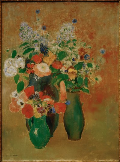 Bukiet / martwa natura kwiatów autorstwa Odilon Redon
