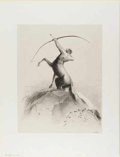 Centaur celujący w chmury autorstwa Odilon Redon