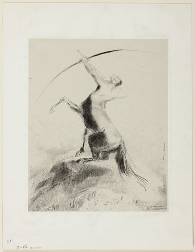 Centaur celujący w chmury autorstwa Odilon Redon
