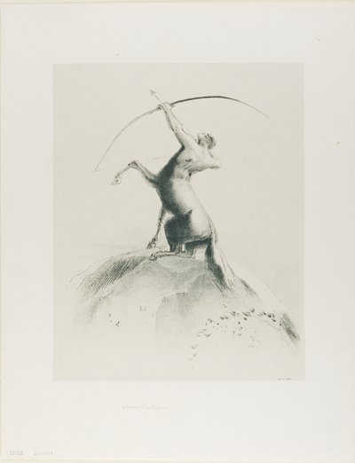 Centaur celujący w chmury autorstwa Odilon Redon