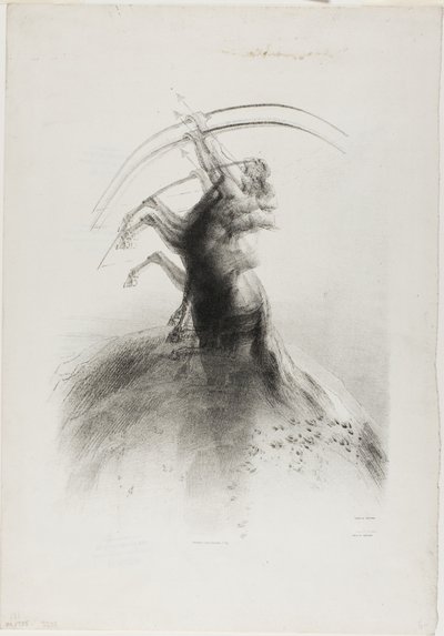 Centaur celujący w chmury autorstwa Odilon Redon