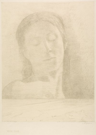 Zamknięte oczy autorstwa Odilon Redon