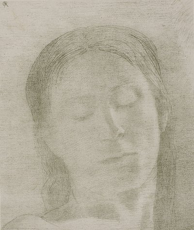 Zamknięte oczy, 1890 autorstwa Odilon Redon