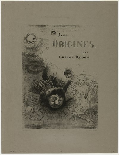 Okładka-frontispiece dla Les Origines autorstwa Odilon Redon
