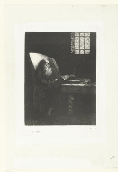 Czytnik Le Liseur (tytuł na obiekcie) Portret Rodolphe Bresdin autorstwa Odilon Redon