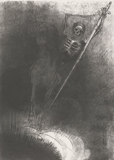 Śmierć na koniu, 1899 (druk) autorstwa Odilon Redon