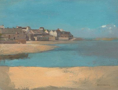 Wioska nad morzem, Bretania. Około 1880 r. autorstwa Odilon Redon