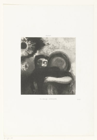 Een vreemde żongler Dziwny Żongler (tytuł na przedmiocie) autorstwa Odilon Redon