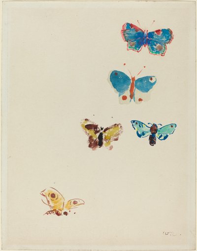 Pięć motyli autorstwa Odilon Redon