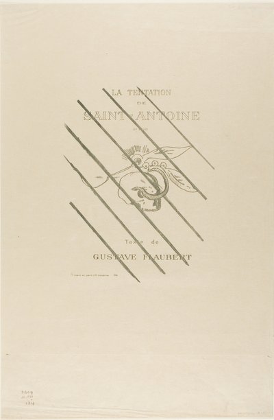 Frontyspis/Tytuł dla Tentation de St. Antoine autorstwa Odilon Redon
