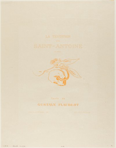 Frontyspis/Tytuł dla Tentation de St. Antoine autorstwa Odilon Redon