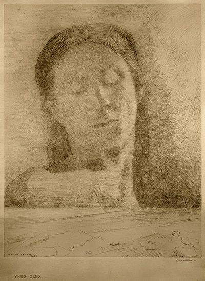 Zamknięte oczy autorstwa Odilon Redon