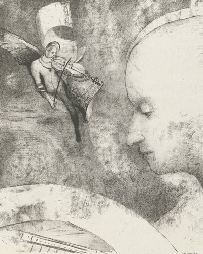 Niebiańska sztuka, 1894 (druk) autorstwa Odilon Redon