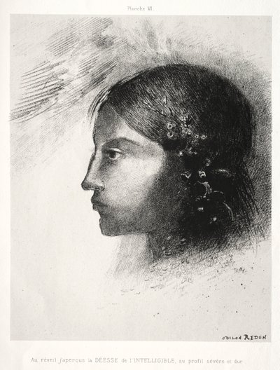 Hołd dla Goi: Po przebudzeniu ujrzałem Boginię Inteligencji, 1885. autorstwa Odilon Redon