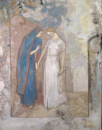 Inicjacja do nauki — dwie młode damy, ok. 1905 (olej na płótnie) autorstwa Odilon Redon